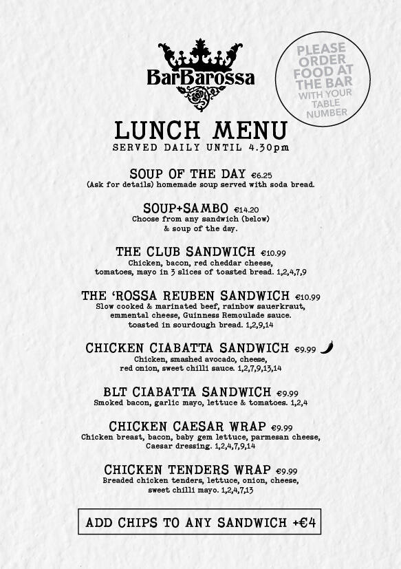 Lunch Menu Lunch Menu